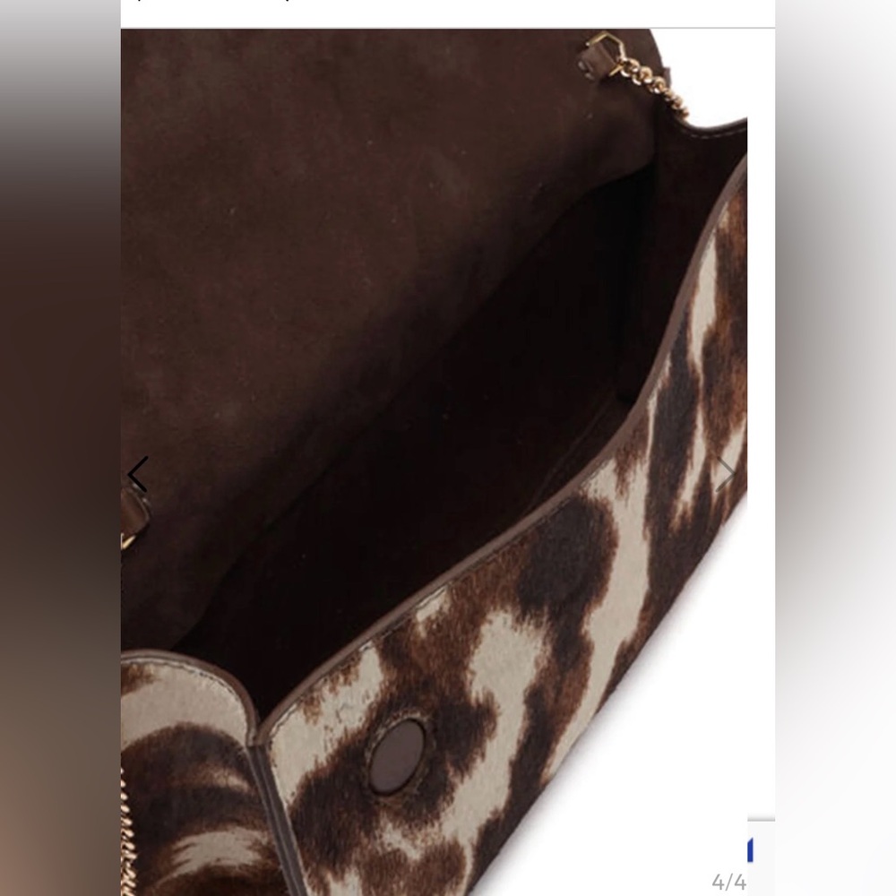 Suede Animal Print Crossbody Bag with Chain Strap – Arezzo - Picture 4 of 4